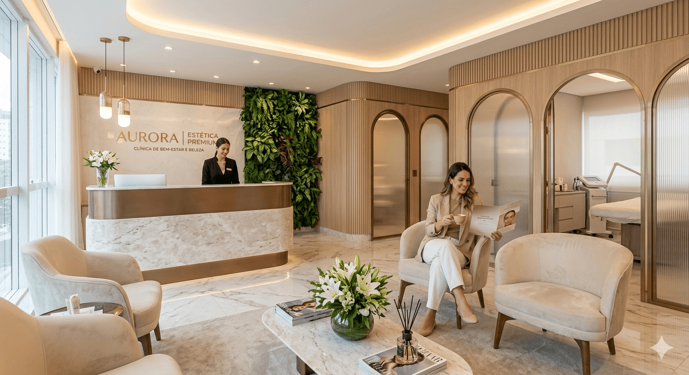 Interior moderno de clínica de estética